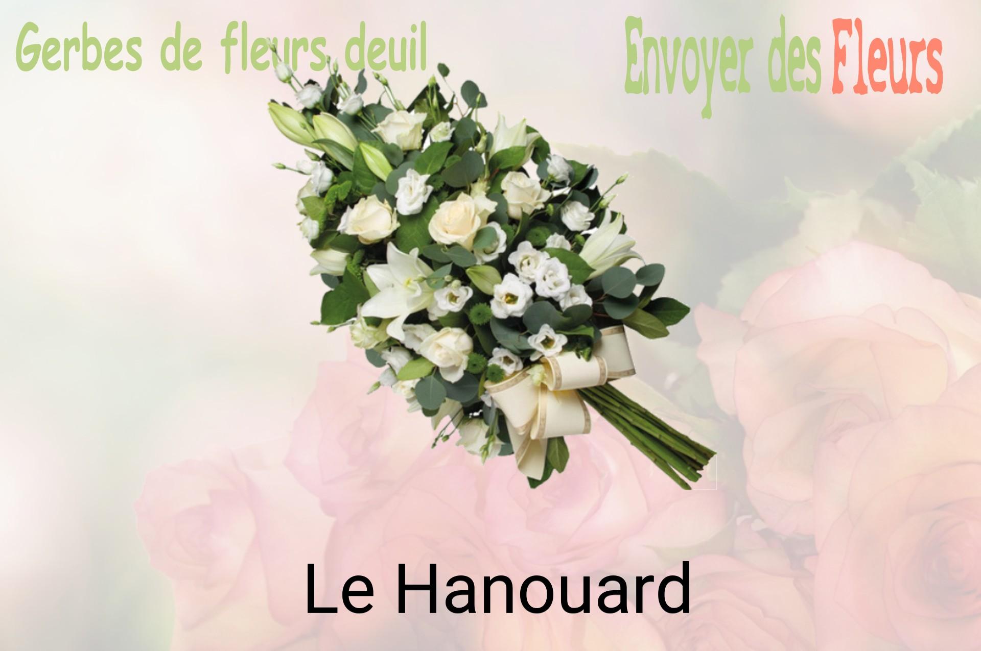 Gerbe de fleurs de deuil livrée à Le Hanouard